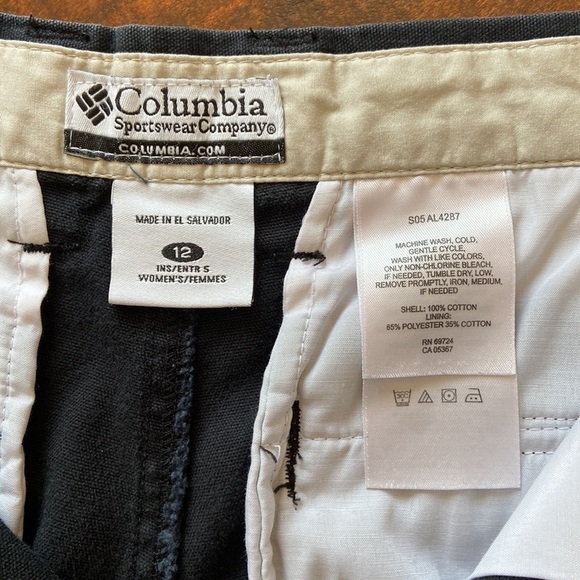 COLUMBIA Stonewashed Granite Hiking Shorts Black Size 12 - Picture 10 of 15